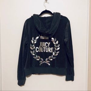 Juicy couture velour iridescent sequin hoodie